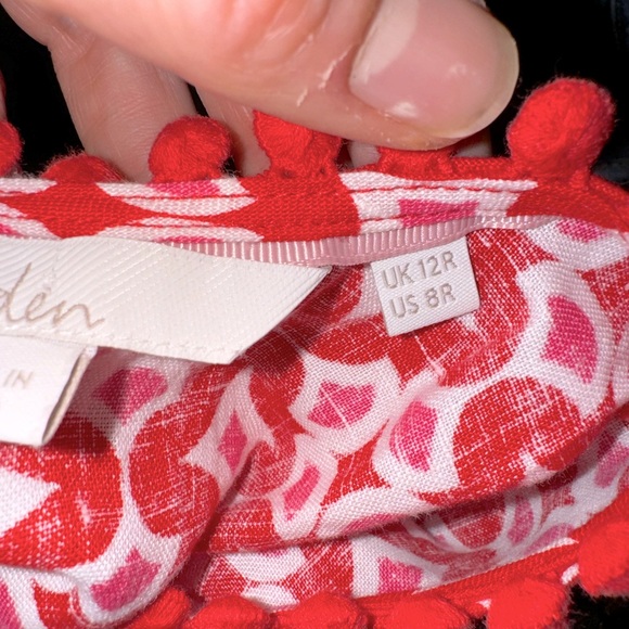 Boden Retro Linen Sleeveless Summer Dress with Pockets - Picture 10 of 10